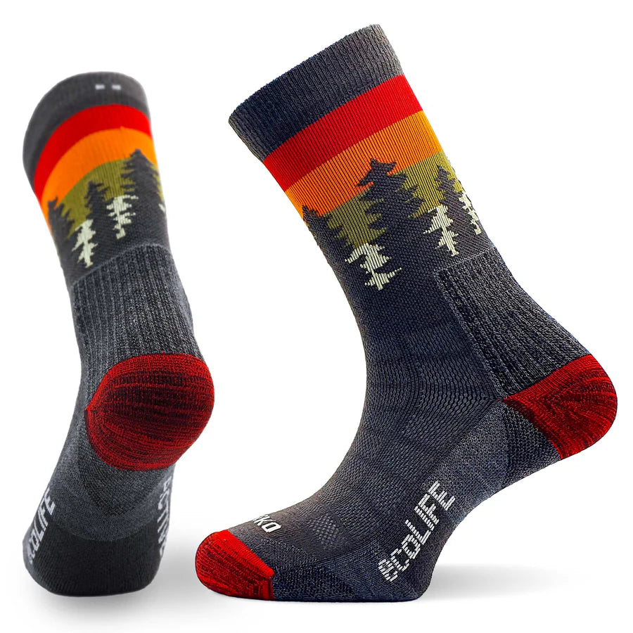 TEKO ecoLIFE WILD FOREST SUNRISE 2.0 MERINO Light Half Cushion Socks