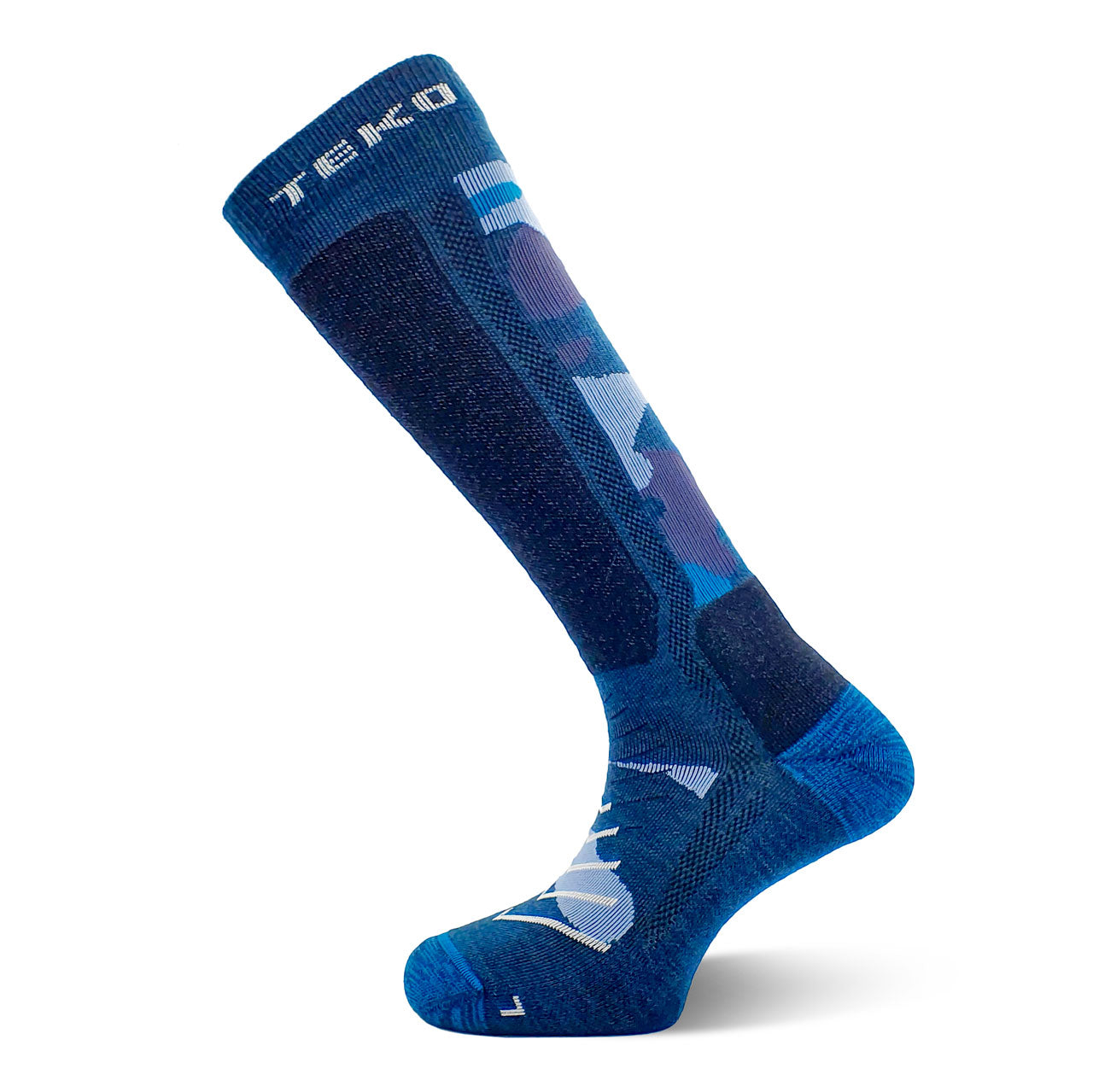 salomon focus ski socks TEKO eco SKI 2.0 MERINO All-Mountain Light Cushion SKI & Snowboard Socks Large / Blue Camo